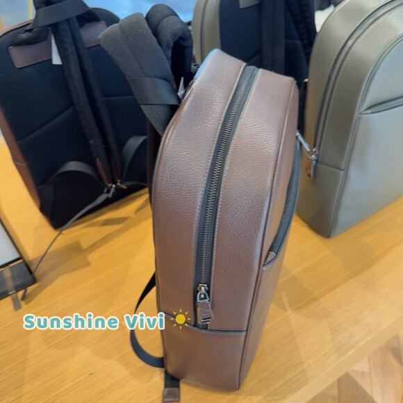 NWT Coach Men's Owen Backpack Qb/Maple CAJ66 Leather - Picture 2 of 8